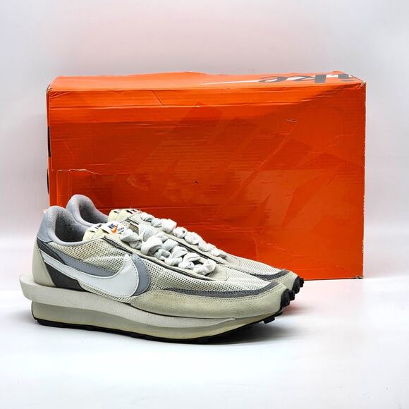 Nike LDWaffle Sacai Summit BV0073-100 Mesh Suede White Wolf Grey 10 - Preowned - Picture 1 of 11